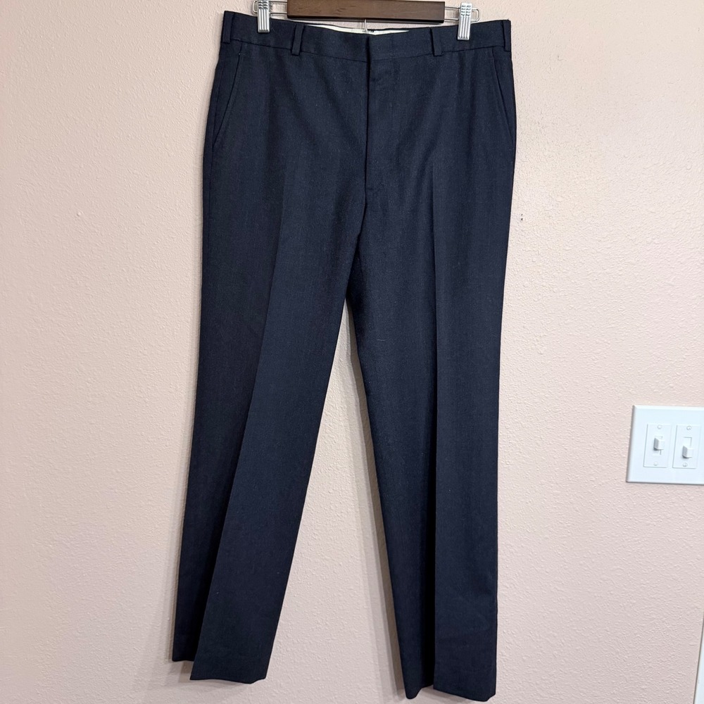 John Alexander Mens Dark Navy 100% Pure Wool Dress Pants Made in USA 32x28